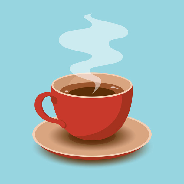 Una tazza di caffe 'fresco. Illustrazione vettoriale. Stile piatto. Design decorativo per caffetteria, manifesti, banner, biglietti da visita
 - Vettoriali, immagini