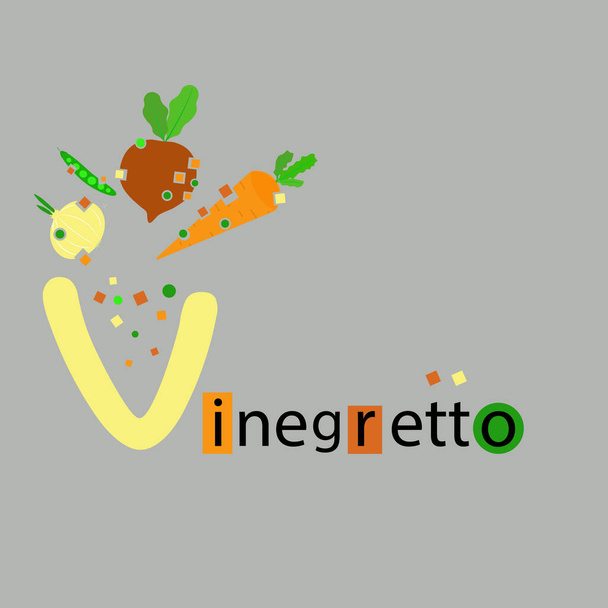 vinagreta deliciosa ensalada de salud
 - Vector, imagen
