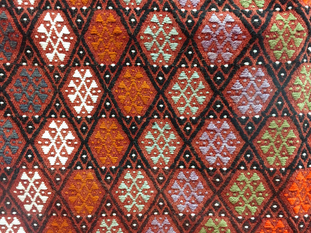 Traditional Turkish carpet. Ornamental geometric diamonds pattern.                                               - Photo, Image