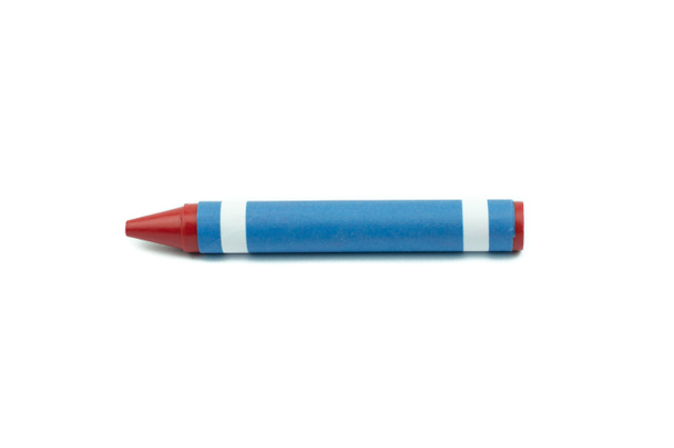 Crayon de cire rouge isolé sur fond blanc
 - Photo, image