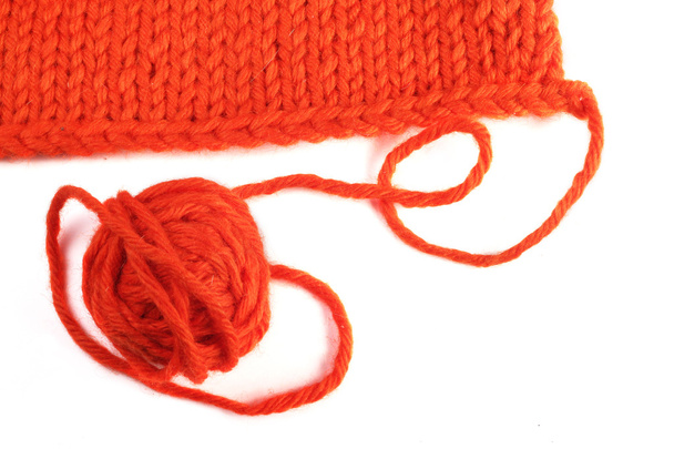 Wool yarn and knitted textile - Фото, зображення