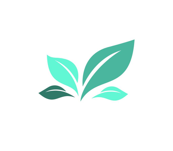 Οικολογικό πράσινο χρώμα φύλλο διάνυσμα λογότυπο επίπεδη εικονίδιο. Βιολογικό φυτικό και δεντρολίβανο. - Διάνυσμα, εικόνα
