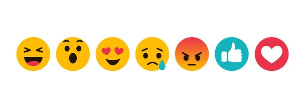 Smiley icons. Emoji. Thumb up and heart - Vektor, obrázek