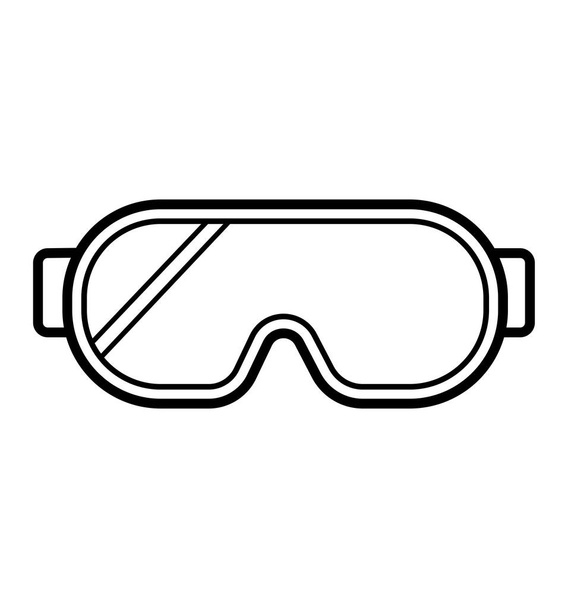 Safety glasses line icon vector isolated on white - Vektör, Görsel