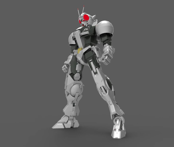 Soldado mecha de ficção científica em pé. Robô futurista militar. Mecha controlado por um piloto
 - Foto, Imagem