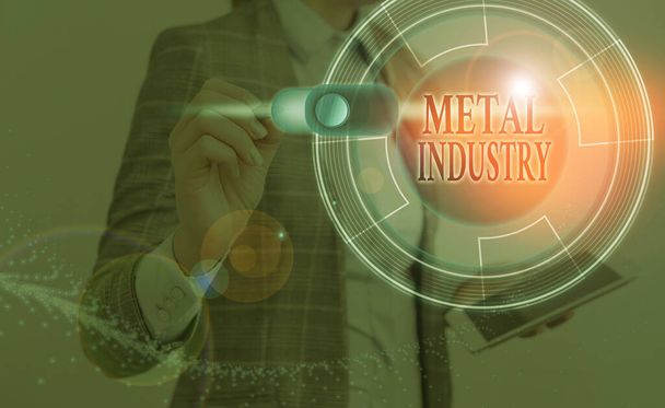 Sinal de texto mostrando Metal Industry. Foto conceitual preocupada principalmente com metalurgia e metalurgia
. - Foto, Imagem