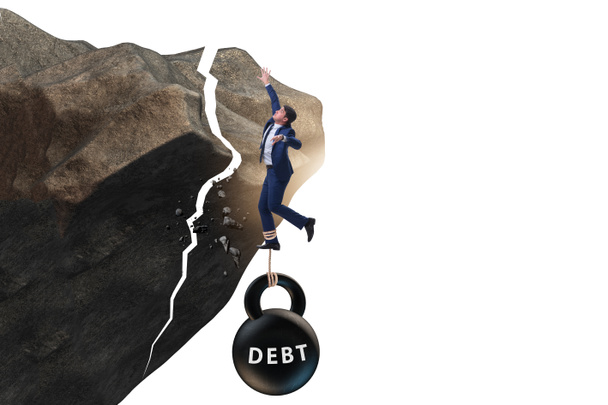 Concept of debt and load with businessman - Photo, Image