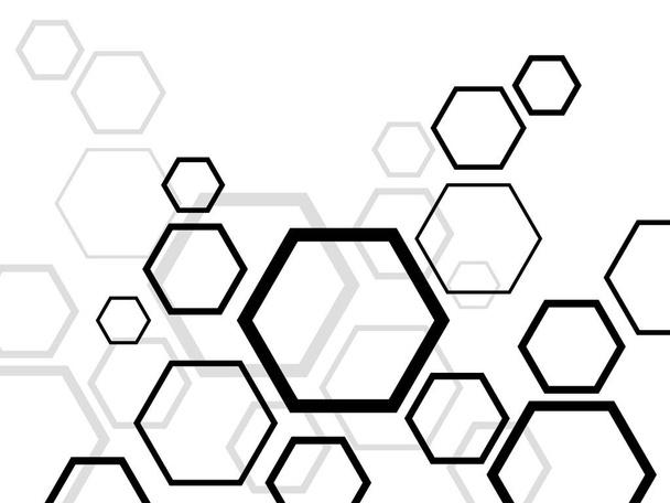 Abstrakter Sechseck-Hintergrund, molekulare Struktur, geometrische Form mit Sechsecken. Vektorillustration - Vektor, Bild