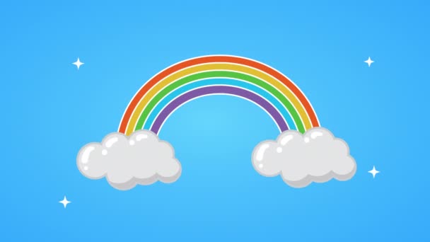 beauty sky with rainbow scene - Materiał filmowy, wideo