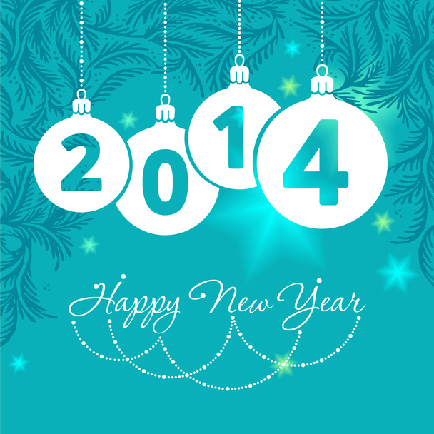 Happy new year - greeting card, 2014 - Wektor, obraz