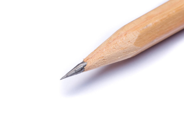 close up wooden pen isolated on white background - Photo, Image