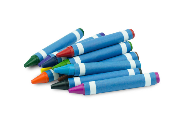 Crayon Wax Potlood geïsoleerd op witte achtergrond - Foto, afbeelding
