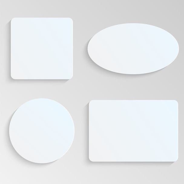 paper sheets of different shapes on gray background.white geomet - Vector, afbeelding