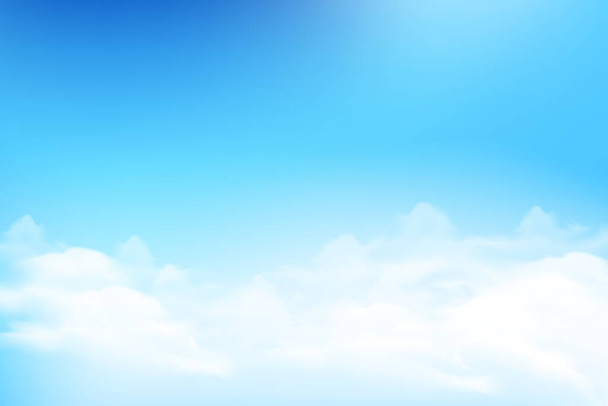 Vector illustratie abstracte achtergrond, realistische wolk, en blauwe lucht achtergrond, met kopieerruimte - Vector, afbeelding