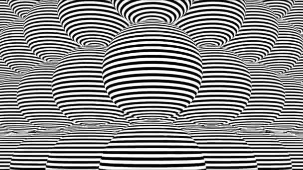 Черно-белые полосы. Созданный компьютером абстрактный фон, 3D рендеринг - Кадры, видео