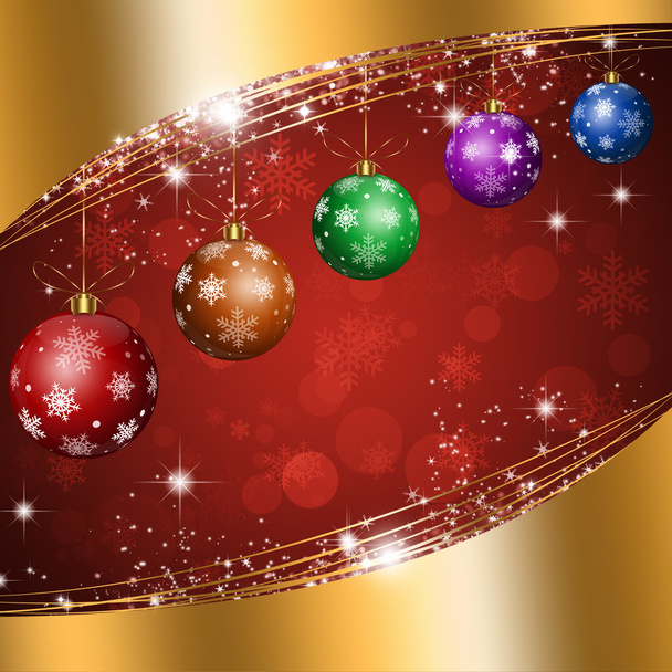 Bolas de Natal fundo de ouro
 - Foto, Imagem
