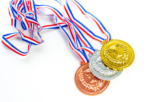 Gold, Silver, Bronze medal isolated on white - Photo, Image