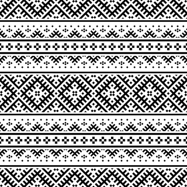 Племенная векторная текстура. Бесшовный полосатый узор в ацтекском стиле - Вектор,изображение