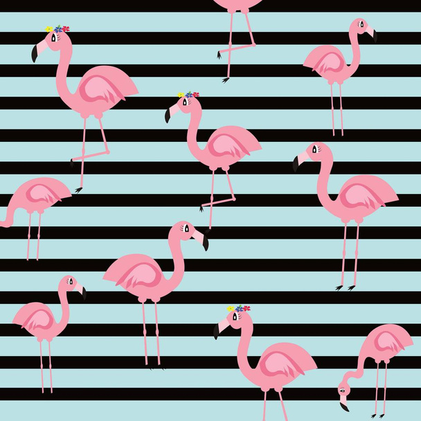 cute pink flamingo illustration vector decor - Fotó, kép