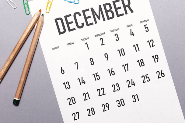December 2020 simple calendar - Photo, Image