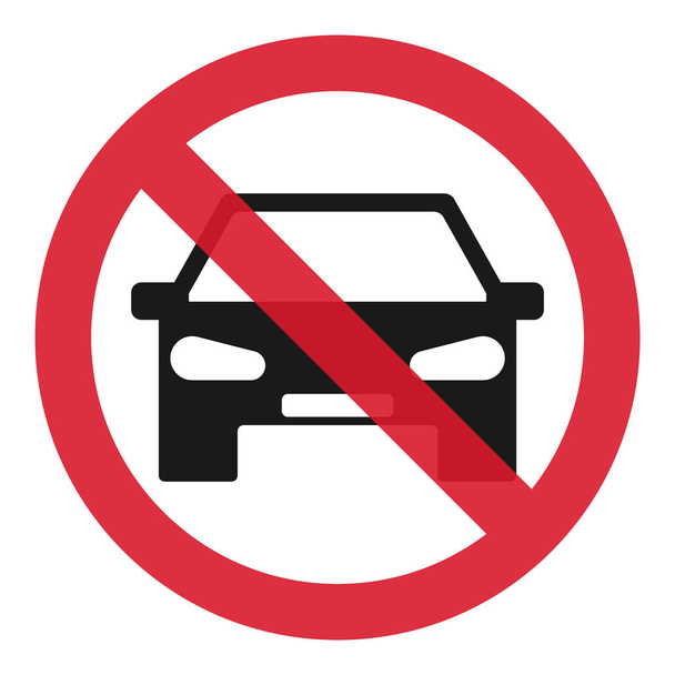 Stop parkování ikona s grafickým designem vozu izolované na bílém pozadí. Vektorová ilustrace - Vektor, obrázek