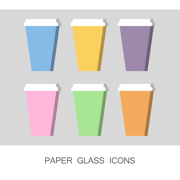 Set of Coffee Cup - Πρότυπο Mockup για Cafe, Εστιατόριο μάρκα σχεδιασμού ταυτότητας. Μαύρο, άσπρο, καφέ χάρτινο φλιτζάνι καφέ Mockup. Πλαστικά και χάρτινα επιτραπέζια σκεύη μίας χρήσης για ζεστά ροφήματα - Διάνυσμα, εικόνα