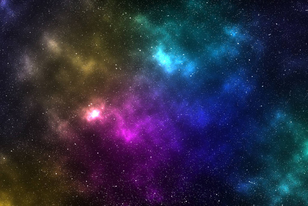Abstract Space background with nebula and stars, night sky and milky way. Starfield galaxy with stars. - Photo, Image