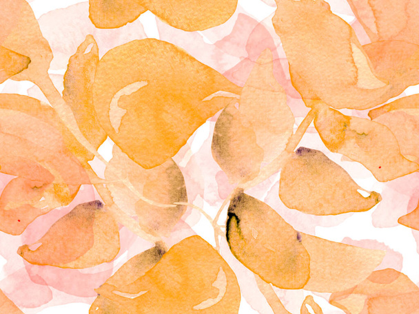 Watercolor leaves Seamless Pattern. - Фото, изображение
