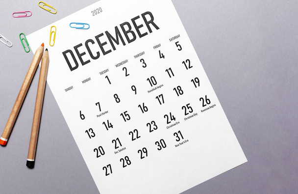 December 2020 simple calendar - Fotoğraf, Görsel