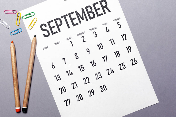 September 2020 simple calendar - Photo, image