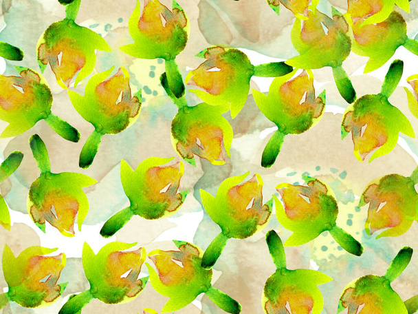 Watercolor leaves Seamless Pattern. - Photo, Image