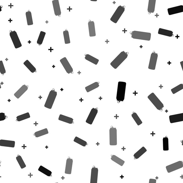 ブラックアルミは、白の背景に分離シームレスなパターンをアイコンすることができます。ベクターイラスト - ベクター画像