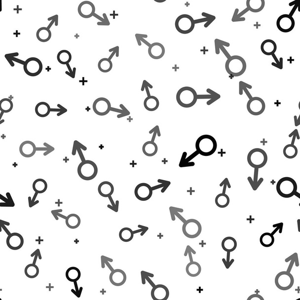 Schwarzes männliches Gender-Symbol-Symbol isoliert nahtloses Muster auf weißem Hintergrund. Vektorillustration - Vektor, Bild