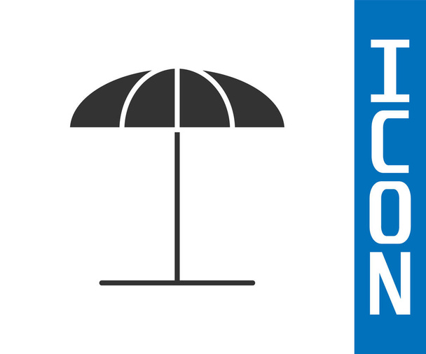 Parapluie de protection solaire gris pour icône de plage isolé sur fond blanc. Grand parasol pour espace extérieur. Parapluie. Illustration vectorielle
 - Vecteur, image