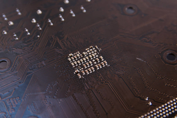 Close-up elektronische hardware technologie op moederbord digitale chip - Foto, afbeelding