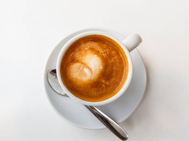 Cortado-Spanish coffee with milk in a small Cup. - Фото, изображение