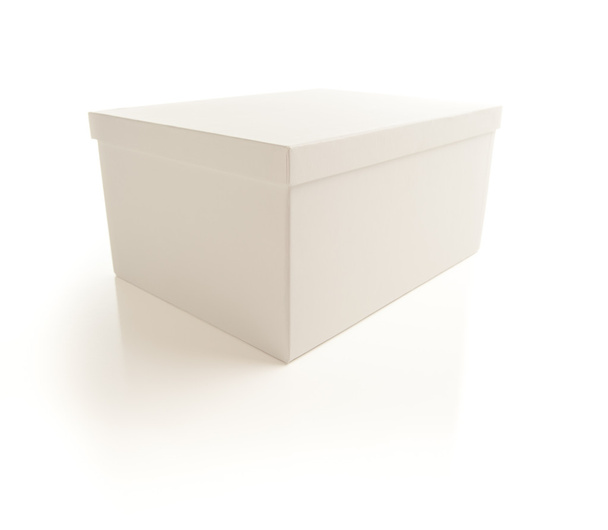 weiße Schachtel mit Deckel isoliert auf Hintergrund - Foto, Bild