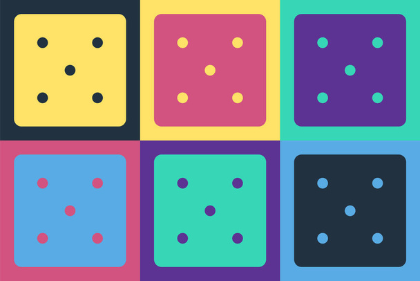 Pop art Hra kostky ikona izolované na barevném pozadí. Hazard v kasinu. Vektorová ilustrace - Vektor, obrázek