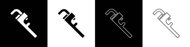 Set Icona con chiave regolabile a tubo isolata su sfondo bianco e nero. Illustrazione vettoriale
 - Vettoriali, immagini