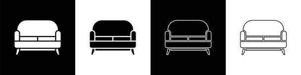 Set Sofá icono aislado sobre fondo blanco y negro. Ilustración vectorial
 - Vector, Imagen