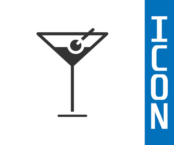 Grijs martini glazen icoon geïsoleerd op witte achtergrond. Cocktailpictogram. Wijnglazen icoon. Vector Illustratie - Vector, afbeelding