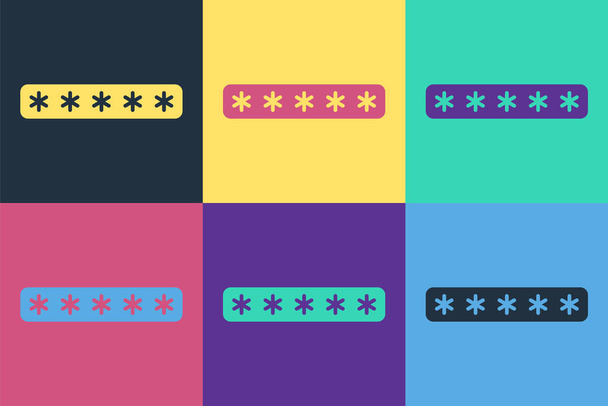 Pop art Ochrana hesla a bezpečnostní přístup ikona izolované na barevném pozadí. Zabezpečení, bezpečnost, ochrana, ochrana soukromí. Vektorová ilustrace - Vektor, obrázek