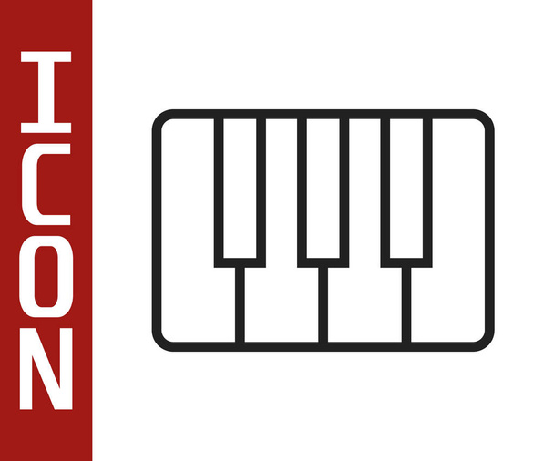 Czarna linia Muzyka syntezator ikona izolowane na białym tle. Elektroniczne pianino. Ilustracja wektora - Wektor, obraz