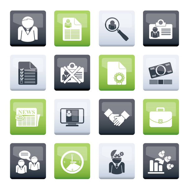 Employment and jobs icons over color background - vector icon set - Вектор,изображение
