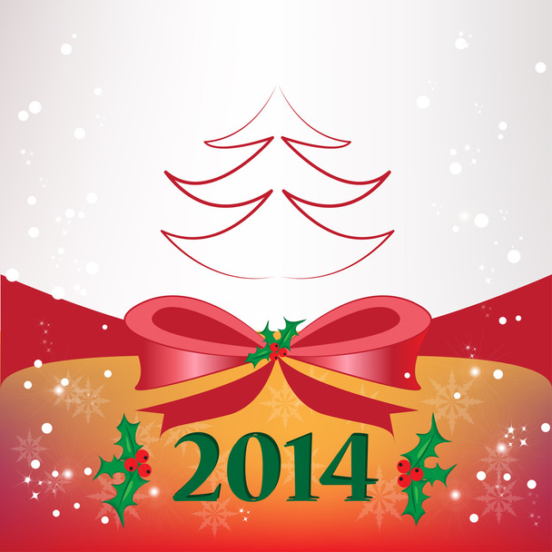 Christmas background with bow - Vector, imagen