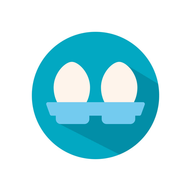Diseño de vectores de iconos de estilo plano aislado de dos huevos
 - Vector, Imagen