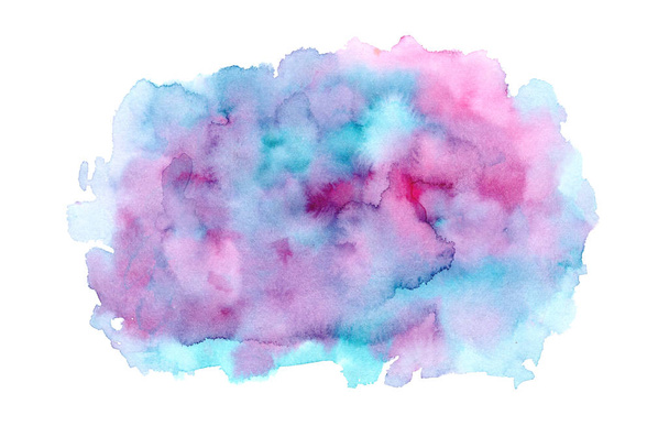 Bright blue, turquoise and pink watercolor blob - Foto, afbeelding