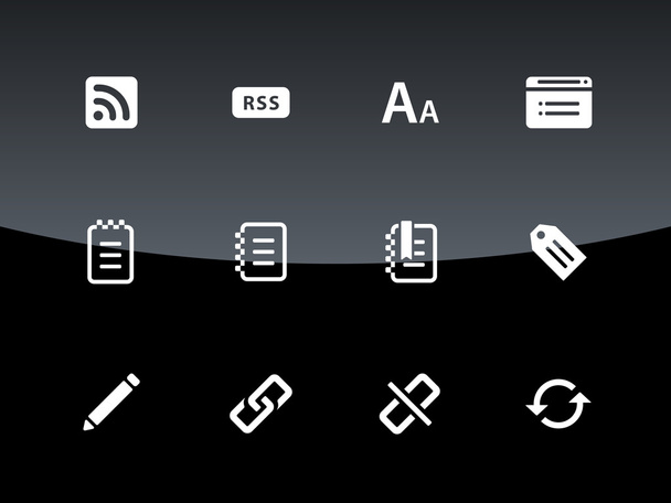 Blogger icons on black background - Vetor, Imagem