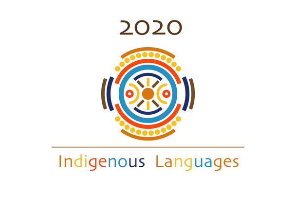 concepto de lenguas indígenas, 2020 año internacional de las lenguas de la cultura indígena, logotipo. Diversidad cultural palabra nube concepto, vector aislado sobre fondo blanco
  - Vector, imagen