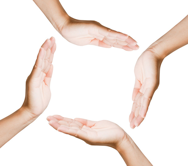 Hände von Frauen isoliert auf schwarzem Hintergrund - Foto, Bild